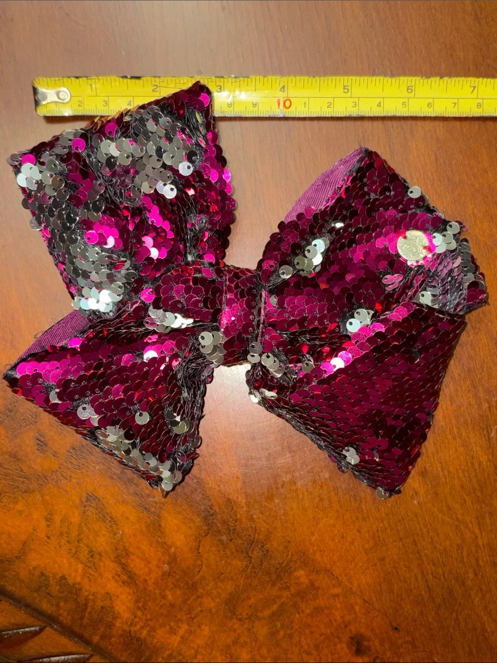 Sparkling Fuchsia Sequin Hair Bow for Kids